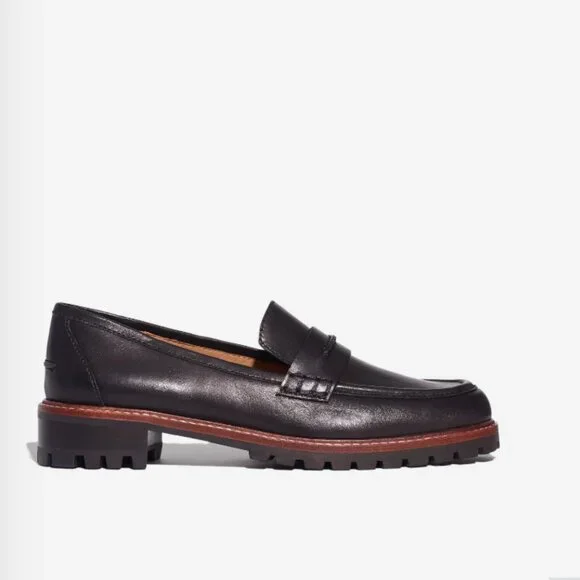 Madewell The Corinne Lug Sole Leather Loafers in Black | Size 7.5 - Picture 2 of 9
